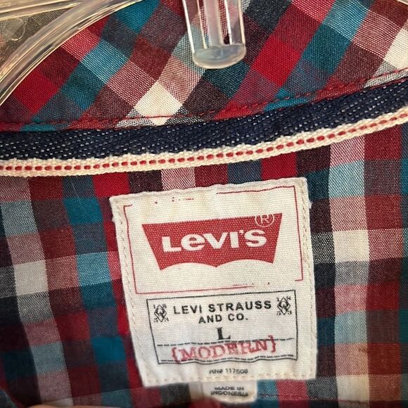 Levi’s men’s L western pearl snap shirt Rodeo cowboy Yellowstone - Picture 9 of 15